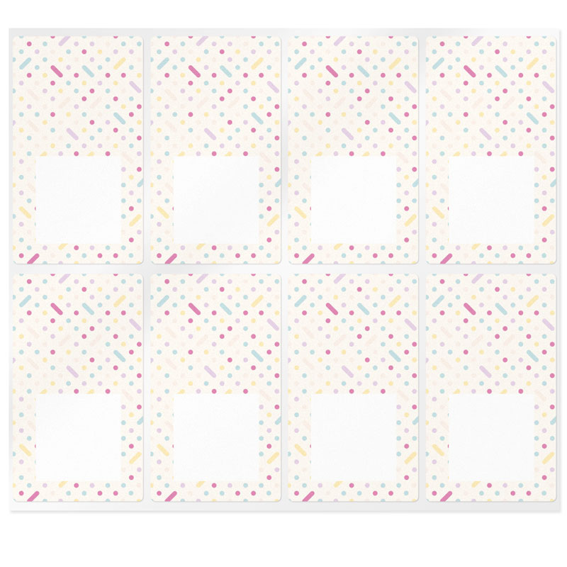 Rectangular party stickers