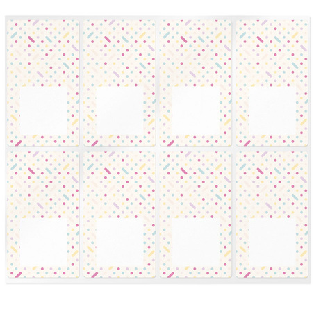 Rectangular party stickers