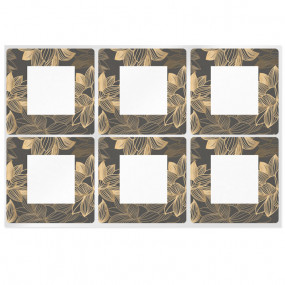 Square stickers flowers deluxe