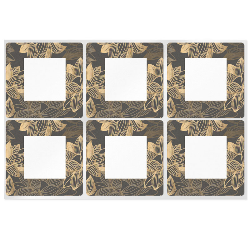 Square stickers flowers deluxe