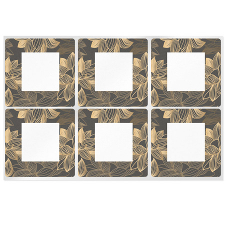 Square stickers flowers deluxe