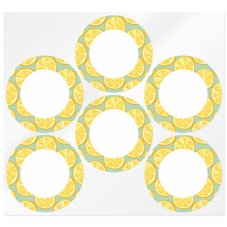 Round stickers with oranges