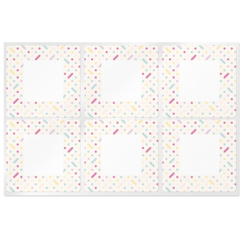 Square party stickers