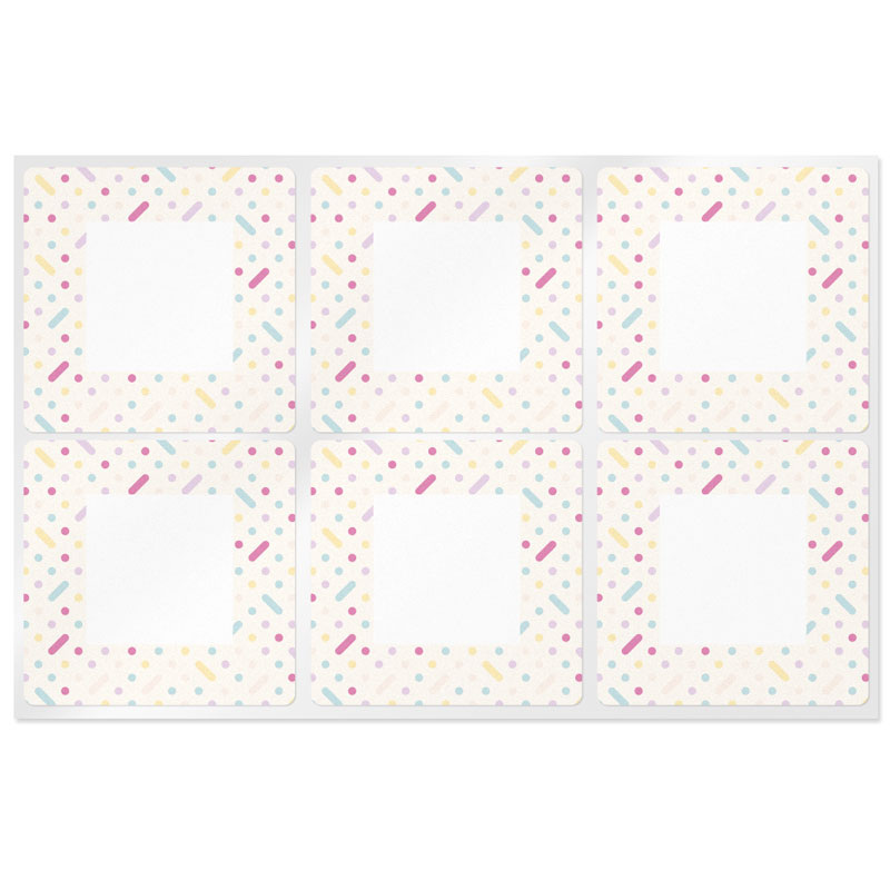 Square party stickers
