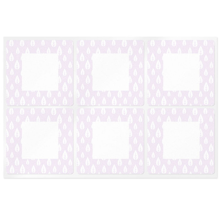Square lilac stickers with sheets