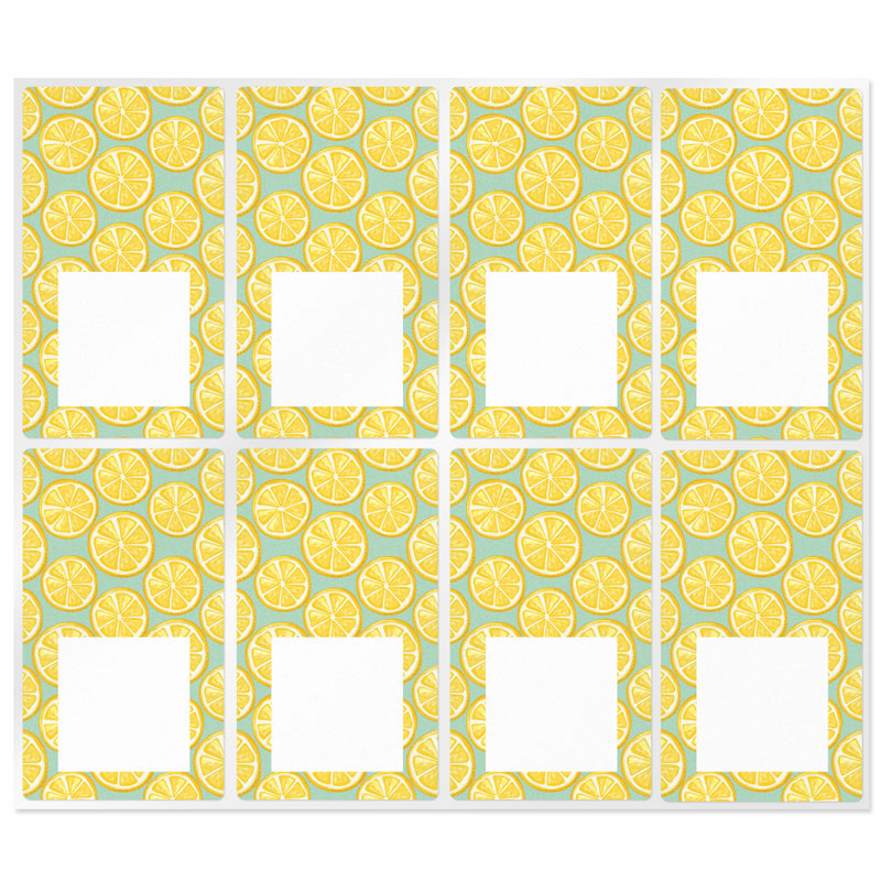 Rectangular stickers with oranges