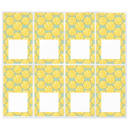 Rectangular stickers with oranges