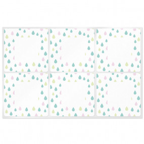 Square stickers with colored droplets Square stickers with colored droplets