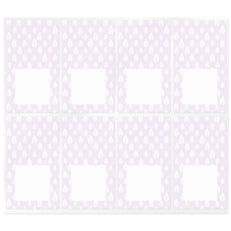 Lilac rectangular stickers with sheets