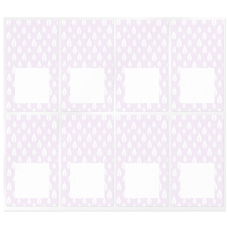 Lilac rectangular stickers with sheets