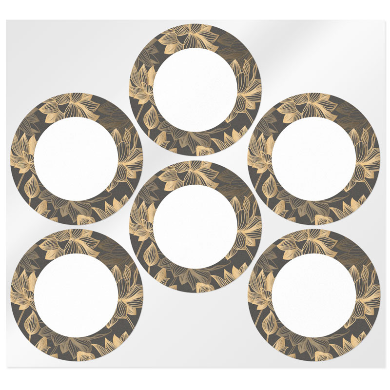 Round Stickers Flowers Deluxe
