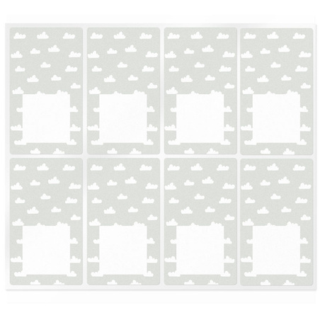 Pegatinas rectangulares con nubes