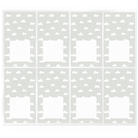 Rectangular stickers with clouds