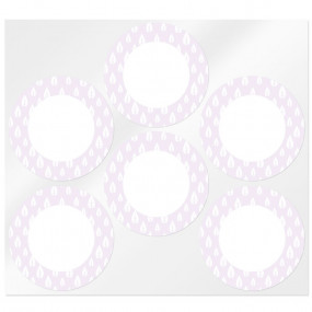 Stickers redondas lilas con hojas Stickers redondas lilas con hojas