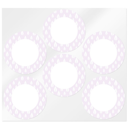 Lilac round stickers with sheets