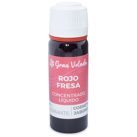 Colorante rojo fresa liquido concentrado para cosmetica y jabon
