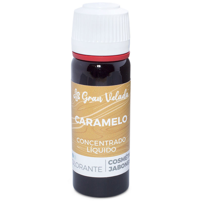 Concentrated liquid caramel coloring for cosmetics and soap