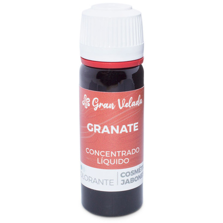 Concentrated liquid garnet coloring for cosmetics and soap