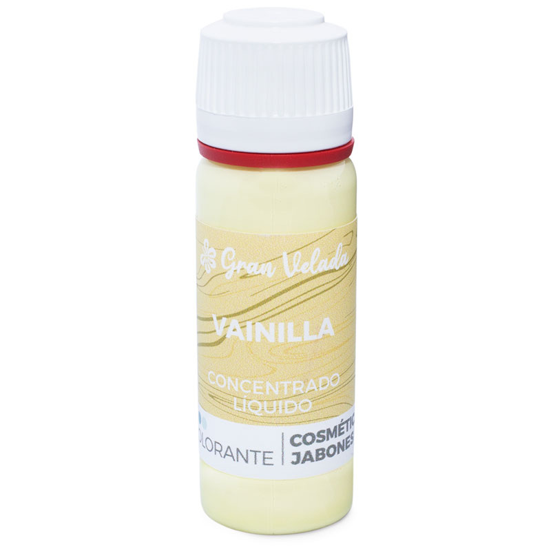 Concentrated liquid vanilla coloring for cosmetics and soap