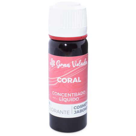 Concentrated liquid coral coloring for cosmetics and soap