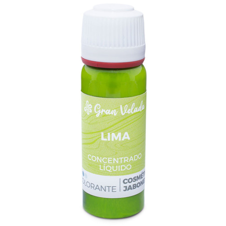 Concentrated liquid lime coloring for cosmetics and soap