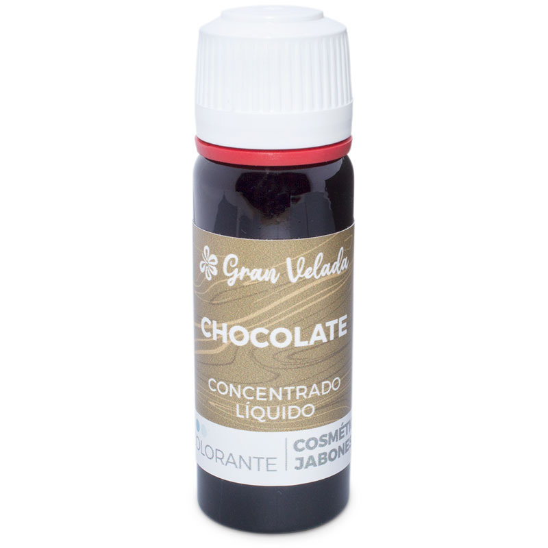 Concentrated liquid chocolate coloring for cosmetics and soap