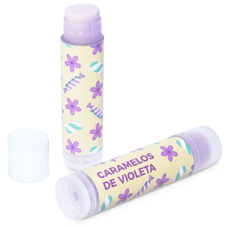 Stickers to make lipsticks of violet candies