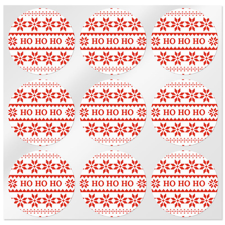 Round Christmas stickers ho ho ho