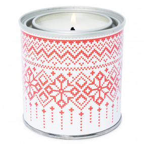Stickers rojas estampado de navidad velas en lata Stickers rojas estampado de navidad velas en lata