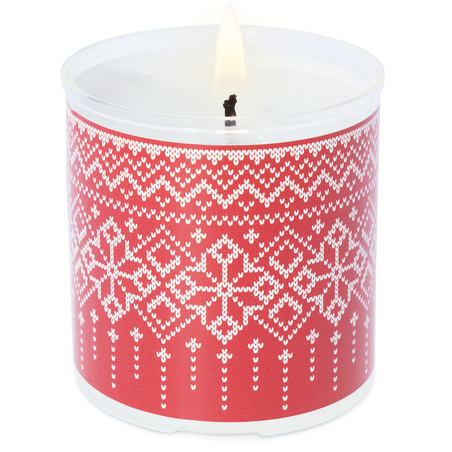 Red Christmas print stickers for candles
