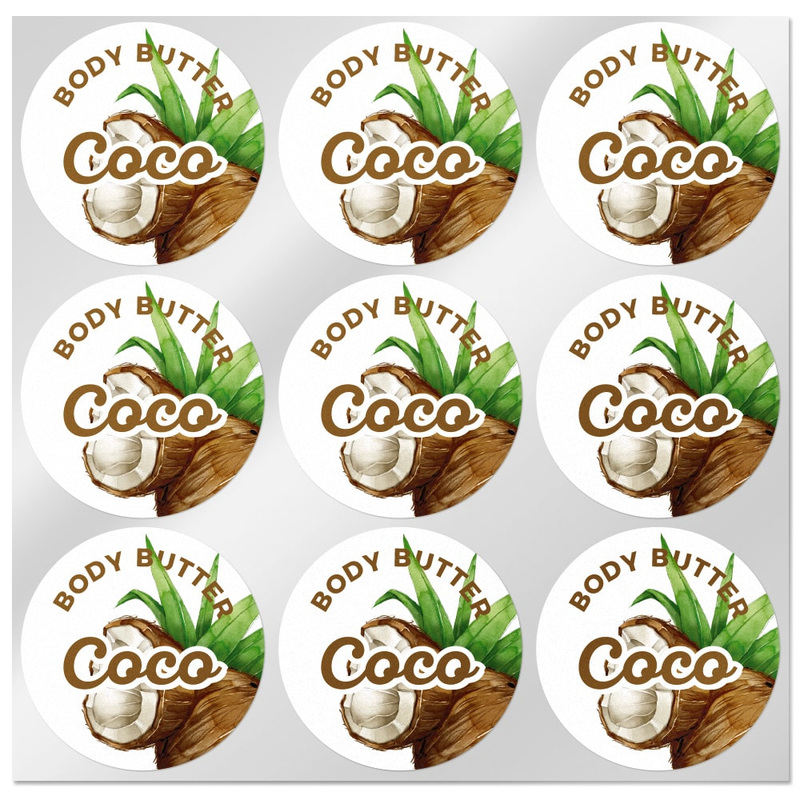 Coconut body butter stickers