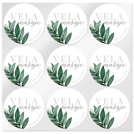 Natural massage candle stickers