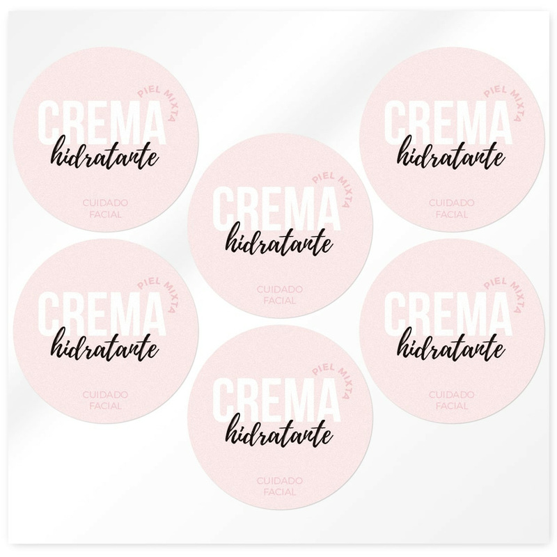 Moisturizing cream stickers for packaging