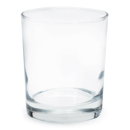 Straight glass for candles without lid