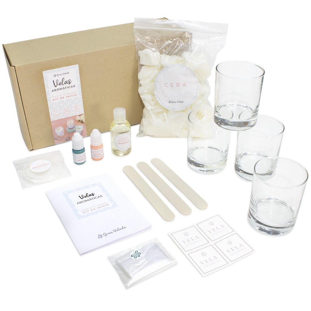 Kit para hacer velas aromaticas. Contiene el material necesario.