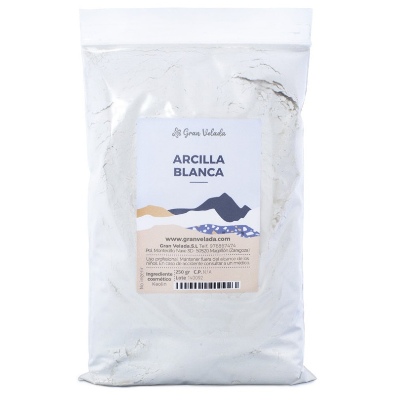 Arcilla blanca caolin para cosmetica y mascarillas. Gran Velada