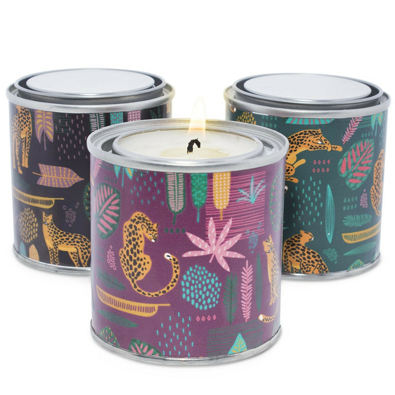 Pegatinas tropical glam velas en lata