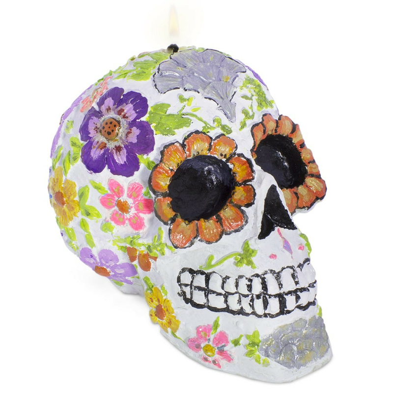 Mexican skull mold with large flowers