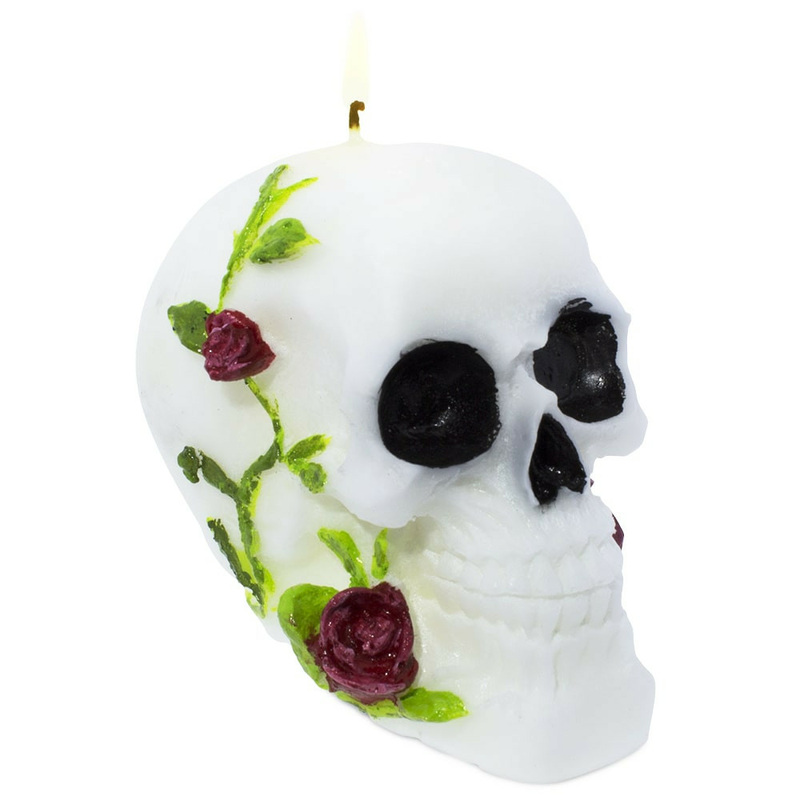 Skull mold with roses for making candles