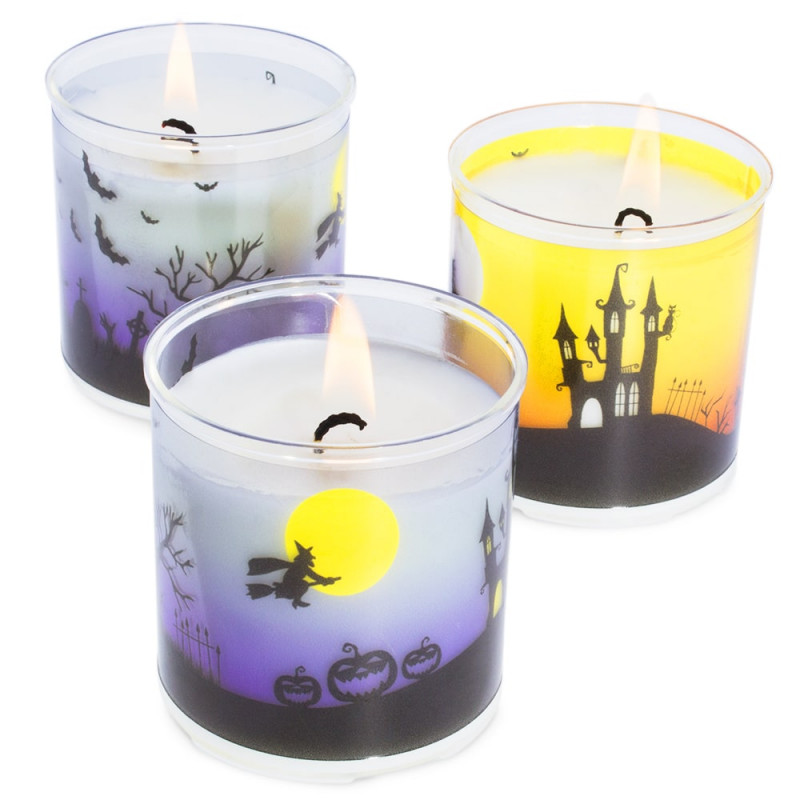Halloween stickers for making candles in polycarbonate cups