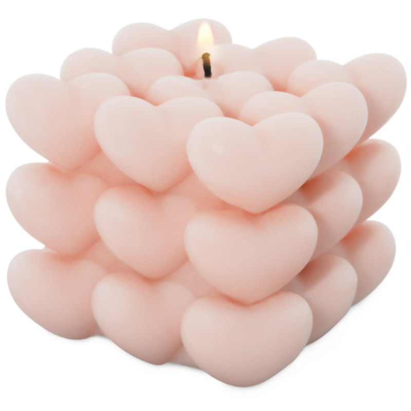 Molde de silicona bubble 9 corazones para hacer velas caseras.