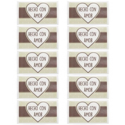 Pegatina para packaging hecho con amor