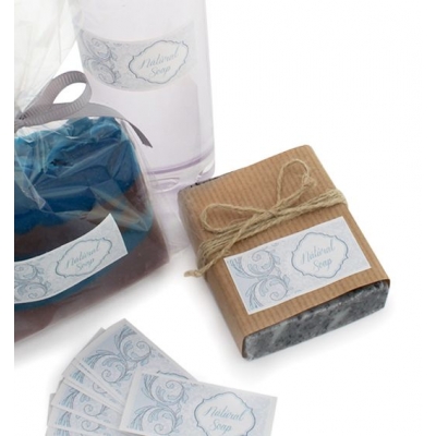 Natural soap blue stickers