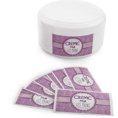 Purple stickers for hand cream