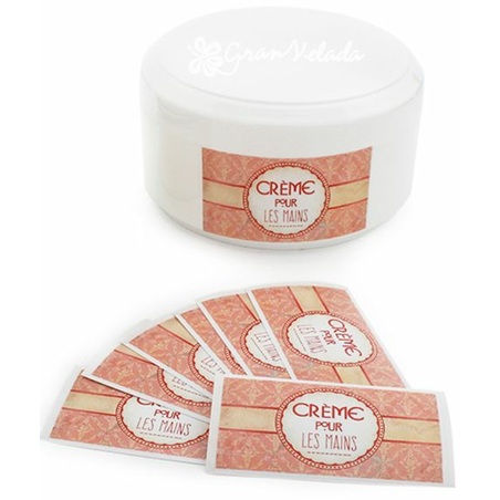 Orange stickers for hand cream