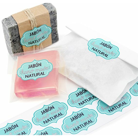 Stickers for soap packaging