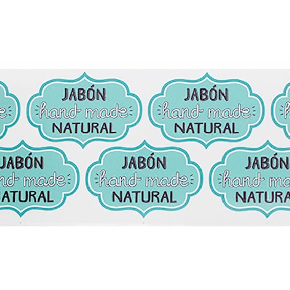 Natural soap stickers for packaging