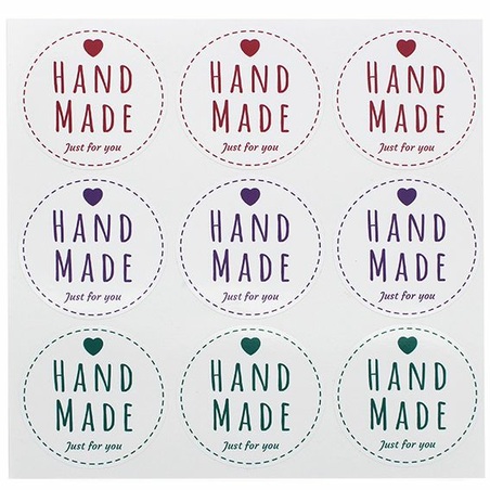 Large colored hand made stickers