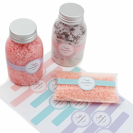 Aromatic salt stickers for packaging