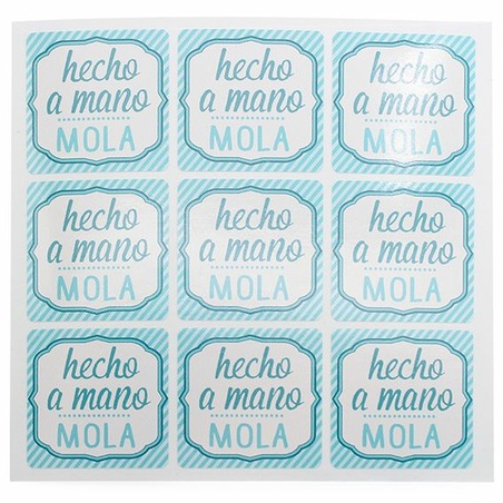 Handmade blue mola stickers